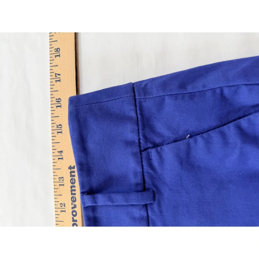 LOFT Blue Chino Shorts Size 6‎ Cotton Stretch Flat Front Casual Summer